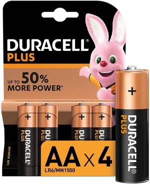 (1 Confezione) Duracell Plus Batterie 4pz Stilo LR6 MN1500 AA - min. ordine 4pz