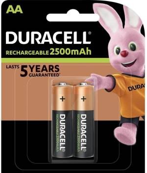 (1 Confezione) Duracell Ricar. Batterie 2pz Stilo 2500mAh HR6 DX1500 AA
