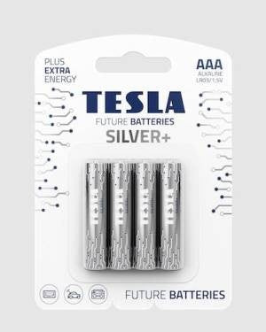 (1 Confezione) Tesla Batterie Silver+ 4pz MiniStilo BL4 AAA Alcaline
