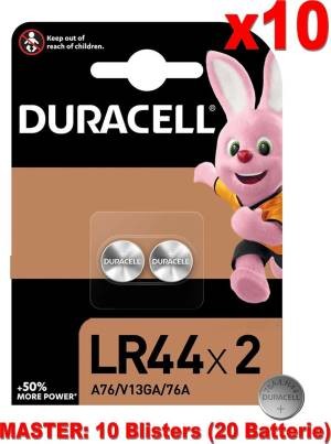 (10 Confezioni) Duracell Spec. Batterie 2pz Bottone LR44 76A/A76/V13GA