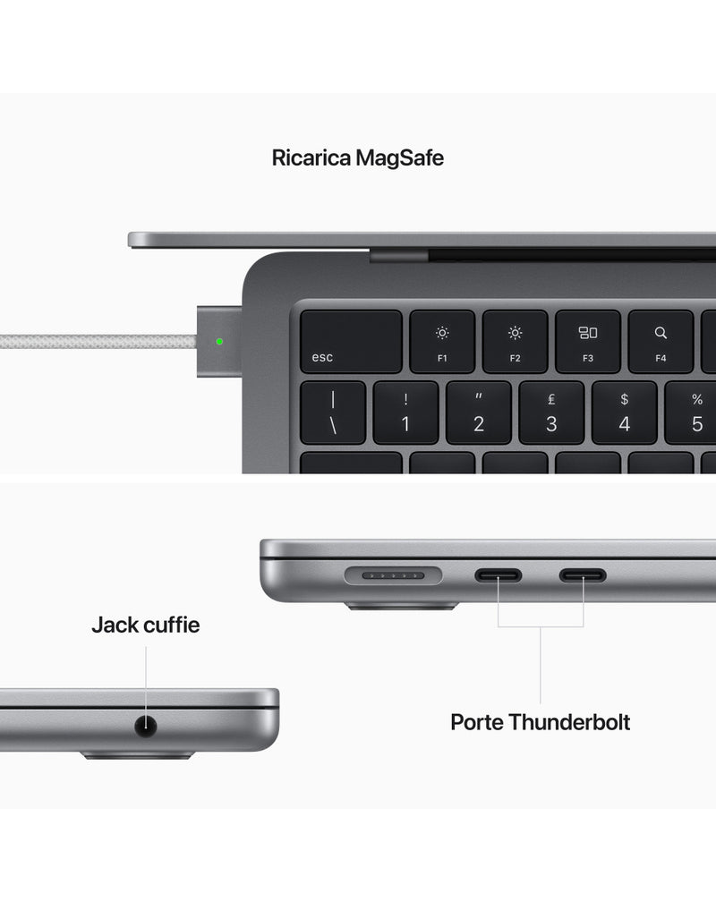 MacBook Air 13'' Apple M2 8-core CPU e 8-core GPU, HD 256GB - Grigio Siderale