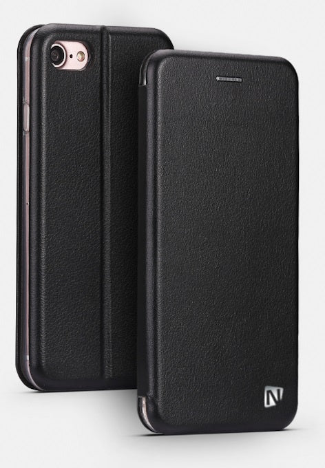 Flip cover in ecopelle nera per Samsung Galaxy A6 Plus