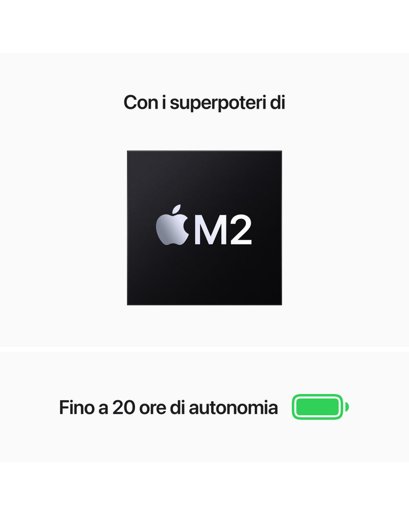 MacBook Pro 13" Apple M2 8-core CPU e 10-core GPU, HD 256GB SSD - Argento
