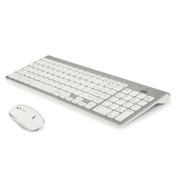 Kit tastiera+mouse wireless ADJ KW10 Platinum water resistant, argento