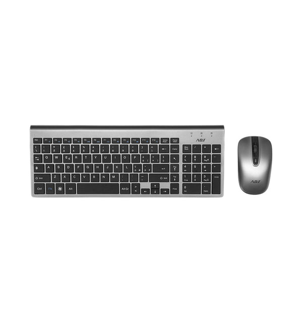 Kit tastiera+mouse wireless ADJ KW120 Shine water resistant, argento