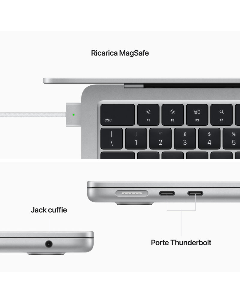 MacBook Air 13'' Apple M2 8-core CPU e 10-core GPU, HD 512GB - Argento