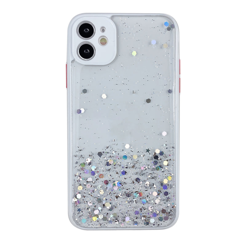 Cover glitter serie Bling Bling (bianca) per Apple iPhone 13 Pro