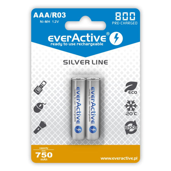 EverActive Silverline Ricaricabile AAA 2BL 800 mAh
