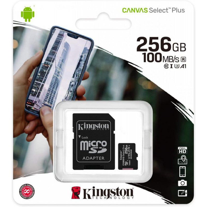 Kingston Canvas Select Plus 256GB con adattatore SD classe A1