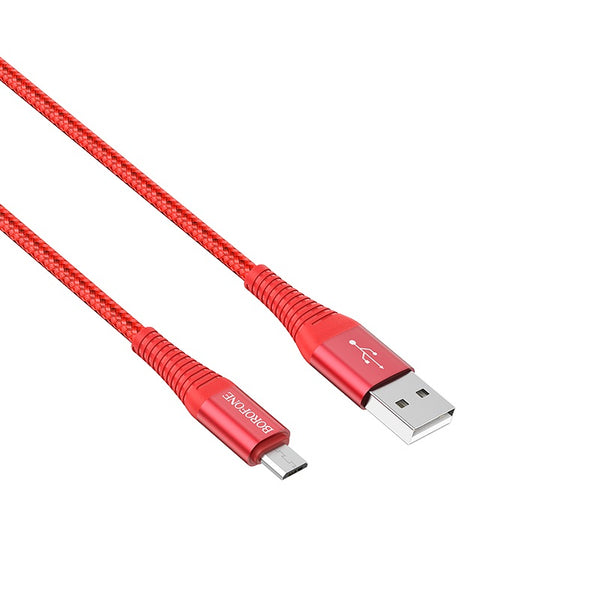 Cavo dati/ricarica BX29 "Endurant" rosso micro USB 1m 2.4A [15pz]