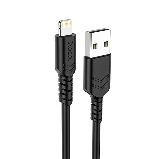Cavo dati/ricarica X62 "Fortune" nero  USB-A to lightning 1m 2.4A