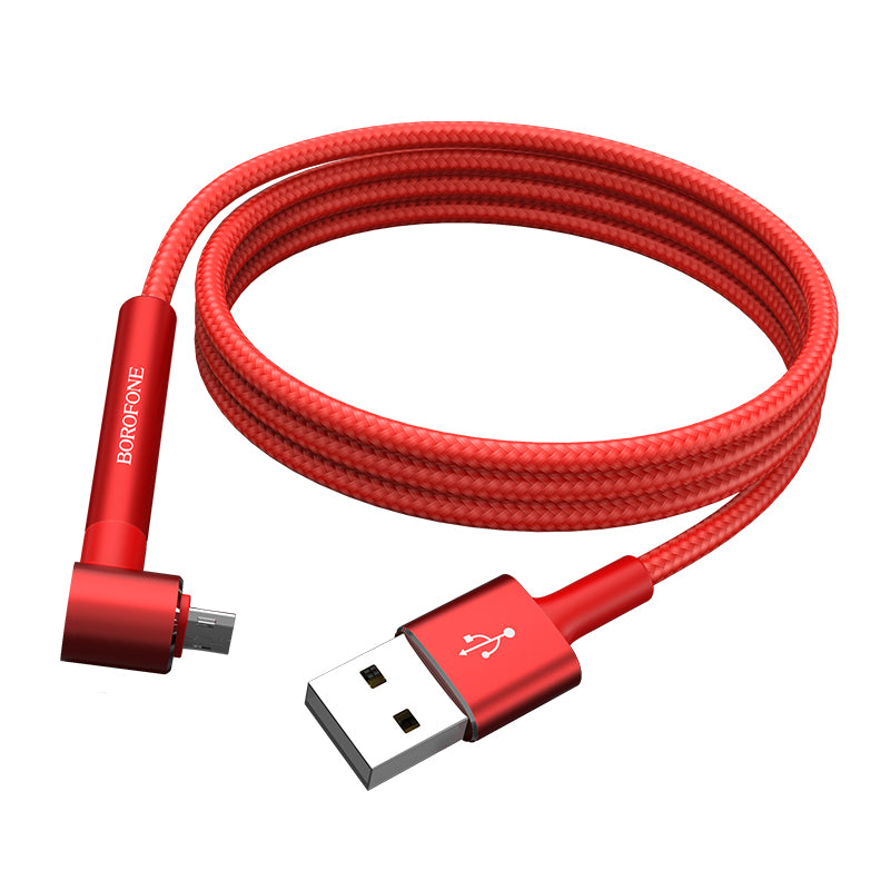 Cavo dati/ricarica BU6 "Bracket" rosso micro USB (conn. 90°) 1.2m