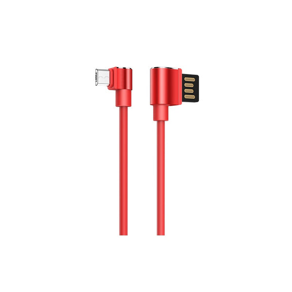 Cavo dati/ricarica U37 "Long Roam" rosso micro USB (90°) 1.2m reversibile