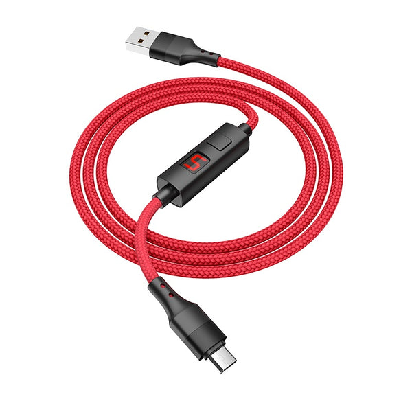 Cavo dati/ricarica S13 "Central Contr." rosso micro USB 1.2m con timer 5h