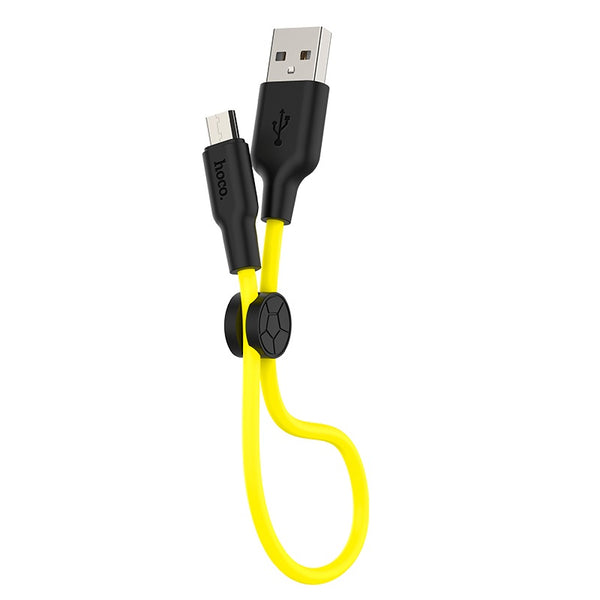 Cavo dati/ricarica X21 Plus "Silicone" nero/giallo micro USB 25cm 2.4A