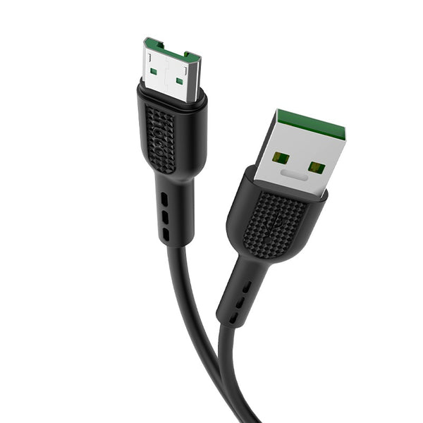 Cavo dati/ricarica X33 "Surge" nero micro USB 1m 4A (flash charging)