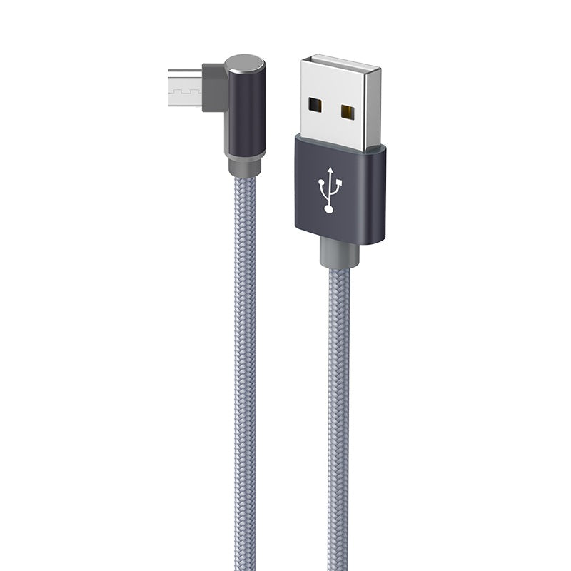 Cavo dati/ricarica BX26 "Express" metal gray micro USB (conn. 90°) 1m
