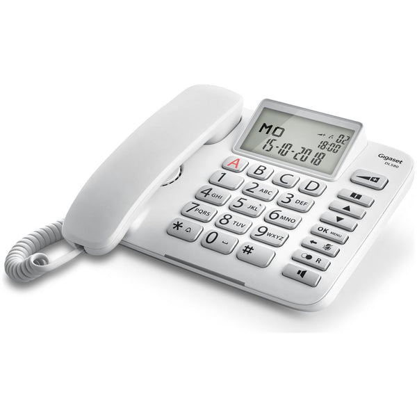GIGASET DL580 - TELEFONO CORDED - MAXI DISPLAY - TASTI GRANDI - SUONO AMPLIFICATO - WHITE