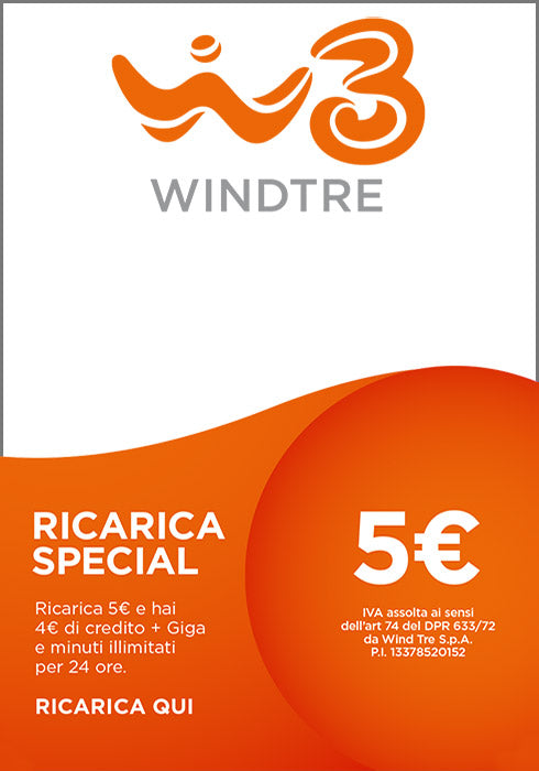 PIN Wind Tre Ricarica Special 5 Euro