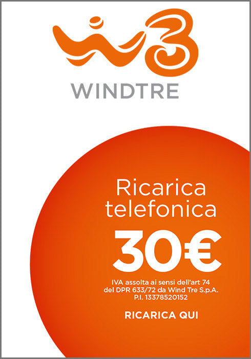 PIN Wind Tre Ricarica 30 Euro