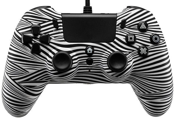 QUBICK PS4 Controller Wired Black & White 2.0