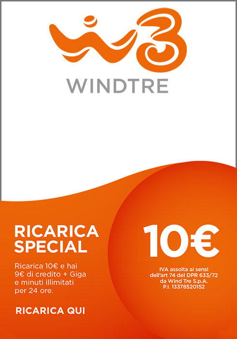 PIN Wind Tre Ricarica Special 10 Euro